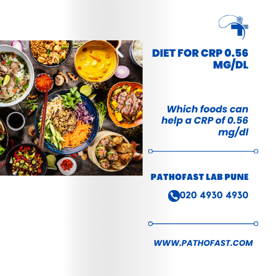 Which foods can reduce a CRP of 0.56 mg/dl?