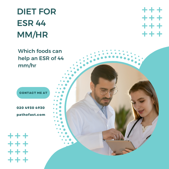 Which foods can reduce an ESR of 44 mm/hr?