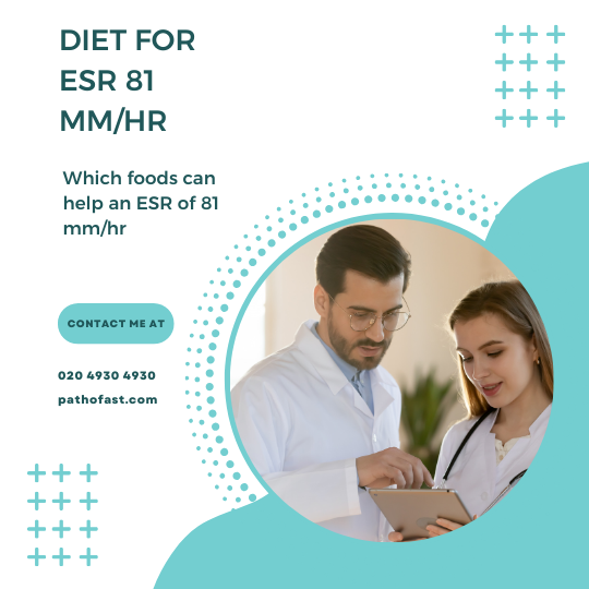 Which foods can reduce an ESR of 81 mm/hr?