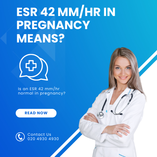 What does an ESR of 42 in pregnancy mean?