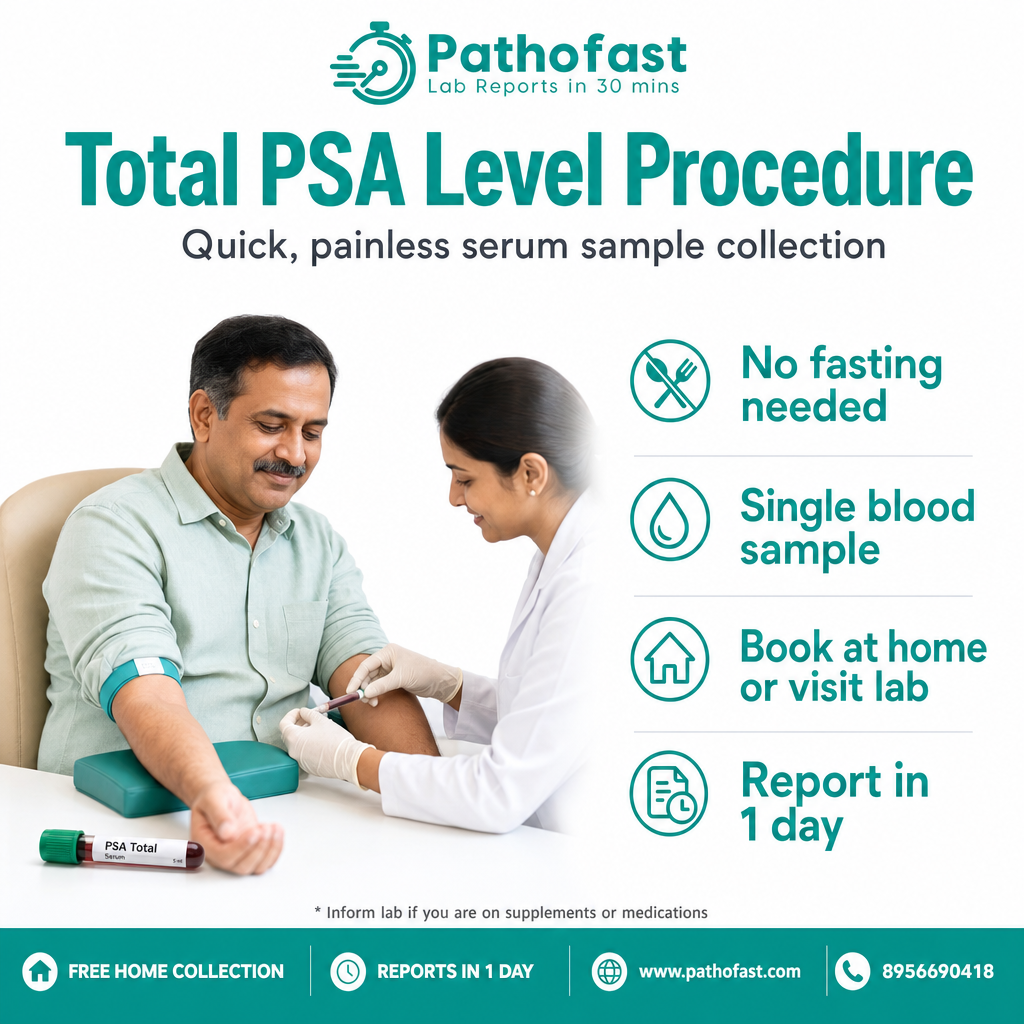 Total PSA Level procedure - Pathofast Lab Pune