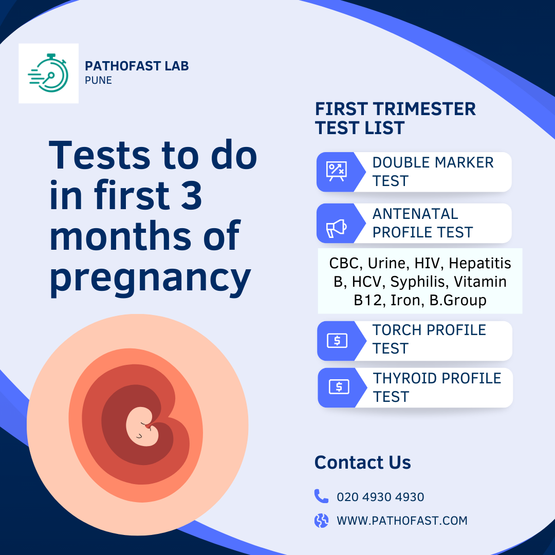 Tests to be done in first 3 months of pregnancy