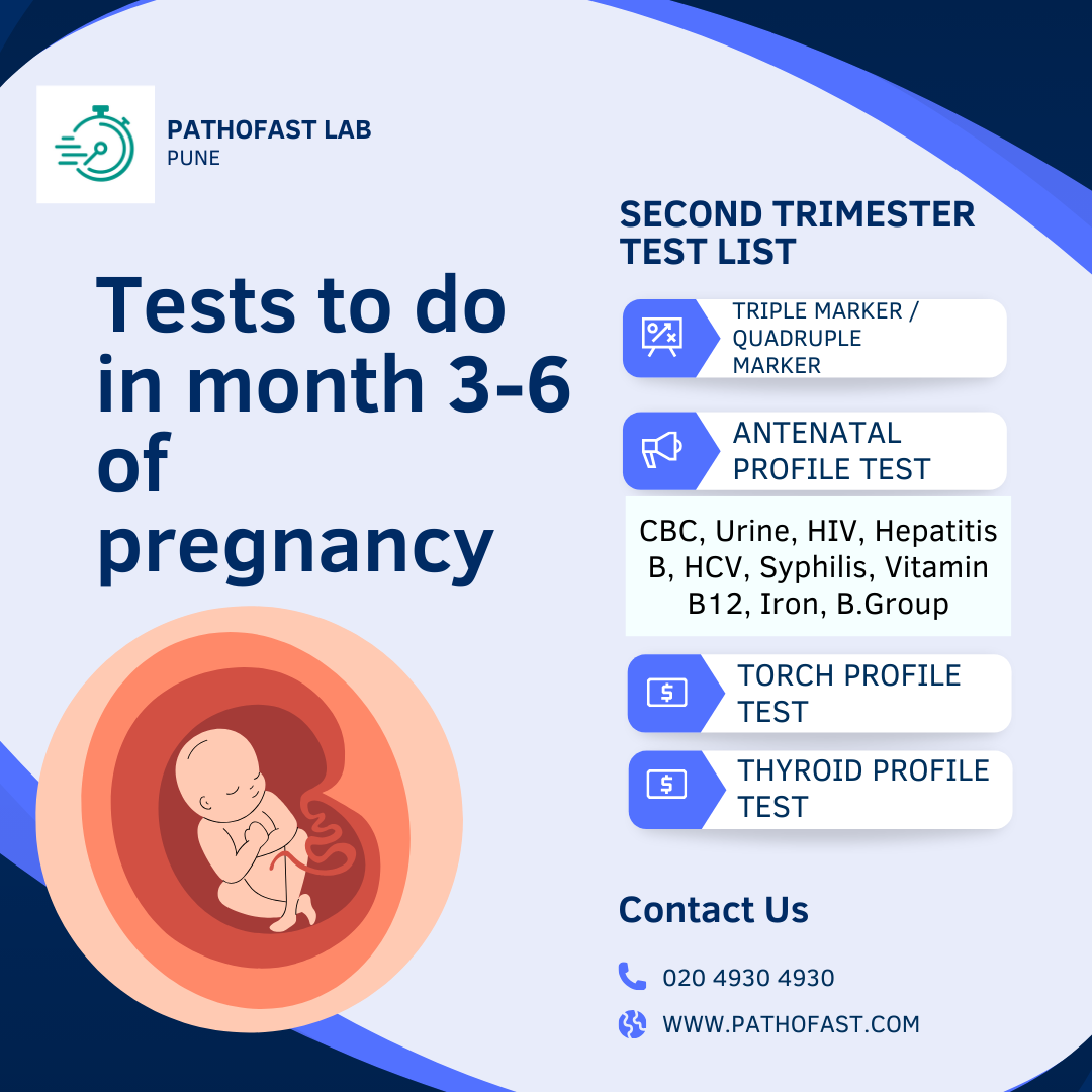 Tests to be done in second trimester of pregnancy